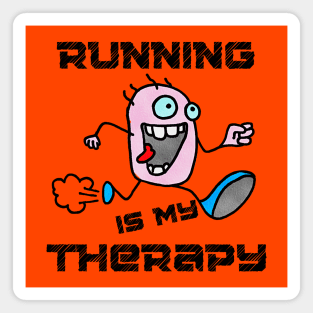 Running is my Therapy (Cartoon Art) Magnet